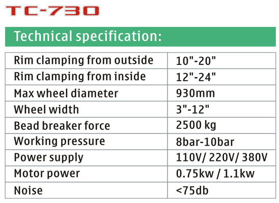 3-12 인치 950mm 자동차 타이어 변경 기계 틸트 백 칼럼 디자인 자동 타이어 체인저 기계